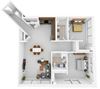 2 Bed 2 Bath 1467 square feet floor plan The Dimaggio
